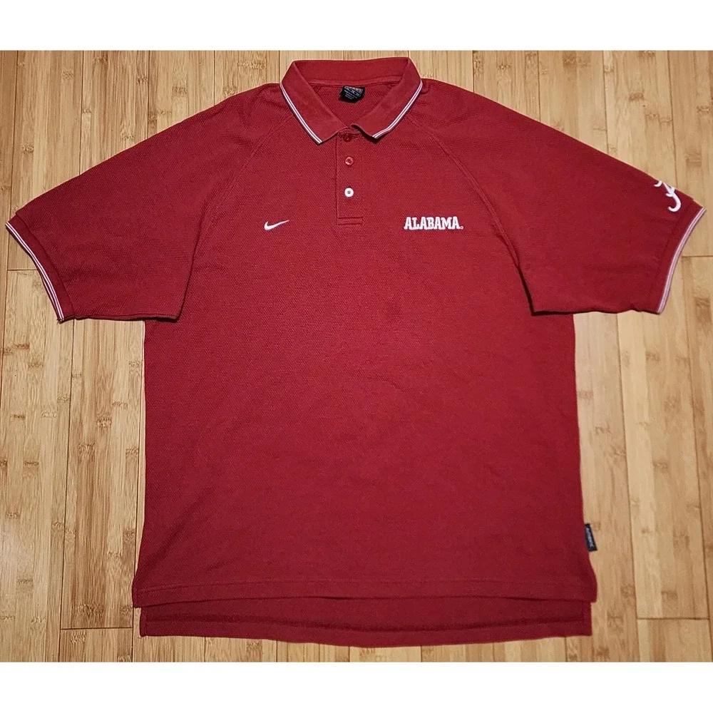 VTG Nike Team Shirt NCAA Football Men's XL Alabama Crimson Tide Embroidered Polo